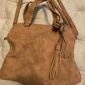 Brown leather BOHO purse